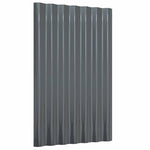 ZNTS Roof Panels 12 pcs Powder-coated Steel Anthracite 60x36 cm 319126