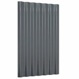 ZNTS Roof Panels 12 pcs Powder-coated Steel Anthracite 60x36 cm 319126