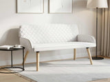 2 Seater Sofa with Solid Wood Legs 2-Seater White Linen Fabric 42051040