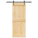 Sliding Door with Hardware Set 80x210 cm Solid Wood Pine 3332689
