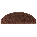 Stair Mats 10 pcs 65x21x4 cm Brown Half Round Large 149805