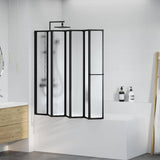 Shower Screen Folding Black 168 x 140 cm Aluminium 42009756