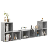 6 Piece TV Cabinet Set Concrete Grey Engineered Wood 3080055