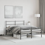 Metal Bed Frame without Mattress with Footboard Black 140x190cm 355383