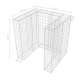 Gabion Single Wheelie Bin Surround Steel 110x100x120 cm 142558
