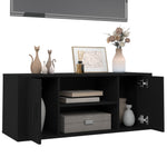 ZNTS TV Cabinet Black 100x35x40 cm Engineered Wood 823092