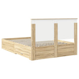 Bed Frame with Drawer Sonoma Oak 140 x 200 cm Engineered Wood 3409651