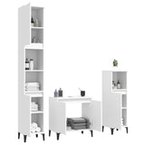ZNTS 3 Piece Bathroom Furniture Set White Engineered Wood 3185589