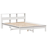 Bookcase Bed without Mattress White 140x190 cm Solid Wood Pine 3309822