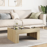 ZNTS Coffee Table with Infinity LED Sonoma Oak 70x50x30 cm 847611