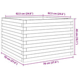 Garden Planter White 70x70x46 cm Solid Wood Pine 3282415