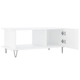 Coffee Table High Gloss White 90x50x40 cm Engineered Wood 829486