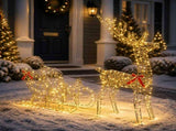 Reindeer Pull Sleigh LOVIISA 450 LEDs Warm White 42049667