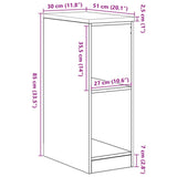 ZNTS Garage Storage Cabinet Sonoma Oak 30x51x85 cm Solid Wood Pine 860528