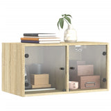 Wall Cabinet with Glass Doors Sonoma Oak 68.5x37x35 cm 836501