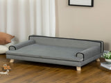 Dog Sofa, with Wooden Legs, Water-Resistant Fabric, for Medium & Large Dogs - Grey T3398P376487