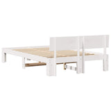 Bed Frame with Headboard White 120 x 200 cm Solid Pine Wood 872654