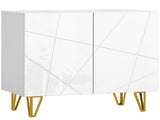 Modern Luxe High Gloss Sideboard, with Hairpin Legs - White T3398P377927