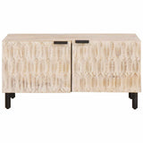 Coffee Table White 80 x 50 x 40 cm Solid Mango Wood 4017869