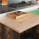 Garage Storage Cabinet Smoked Oak 60x51x85 cm Solid Wood Pine 860548