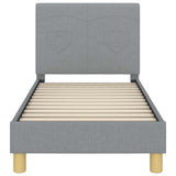 Toddler Bed Frame with Headboard Light Grey 70 x 140 cm Fabric 42010979