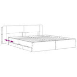 Bed Frame with Storage and Headboard Artisan Oak 180 x 200 cm 3445831
