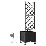 Garden Planter with Irrigation&Wheels Black 40 x 40 x 148 cm PP 3422950