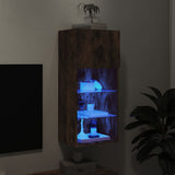 TV Cabinet with LED Lights Smoked Oak 40.5x30x90 cm 837051
