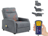 Fabric With 6-Point Massage Heating Function Recliner Light Gray 82079157