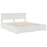 Bed Frame with Headboard White 180 x 200 cm Engineered Wood 3410861