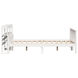 Bed Frame without Mattress White 150x200 cm King Size Solid Wood Pine 3305907