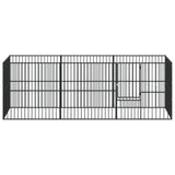 Dog Playpen 8 Panels Black Galvanised Steel 3209557