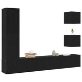 TV Cabinet Set Wall-mounted 6 pcs Black oak 160 x 30 x 30.5 cm 3393460