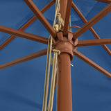 Garden Parasol with Wooden Pole Azure Blue 400x273 cm 363182