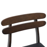 Dining Chair 2 pcs Light Brown and Black Solid Rubber Wood 42020511