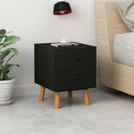 ZNTS Bedside Cabinets 2 pcs Black 40x30x50 cm Solid Pinewood 285225