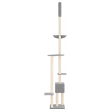 Floor to Ceiling Cat Tree Light Grey 258.5-284.5 cm 171718