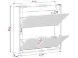 Wall-Mounted Shoe Cabinet ARNHEM 71 x 17 x 86 cm Black 896636