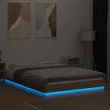 Bed Frame with LED Lights without Mattress Sonoma Oak 140x200cm 3281100