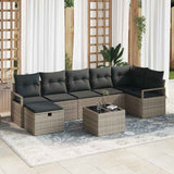 Sofa Set with Cushion with Storage 8 pcs Grey Poly Rattan 3359208