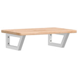 Basin Shelf Wall Mounted Steel and Solid Wood Oak 3302334