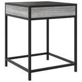 ZNTS Bedside Table with Infinity LED Grey Sonoma 40x40x51 cm 3284094