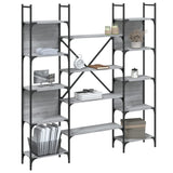 Bookshelf Grey Sonoma 155.5x24x166.5 cm Engineered Wood 838861