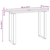 Console Table Brown 100 x 35 x 75 cm Solid Teak Wood 42015920