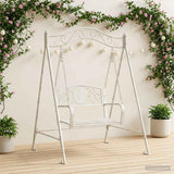Swing Bench Steel 113 x 121.5 x 168 cm Antique White 3429261