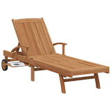 Sun lounger Folding Brown 195 x 59 x 78.5 cm Solid Teak Wood 42008012