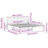 Bed frame Brown and taupe 180 x 200 cm Solid pine wood 3394356