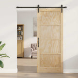 Sliding Door Natural 86 x 211 cm Solid Pine Wood 3445439