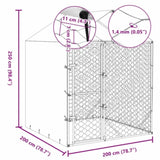 Outdoor Dog Kennel with Roof Silver 2x2x2.5 m Galvanised Steel 153676