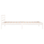 Bed Frame without Mattress Solid Wood Pine 100x200cm White 810421